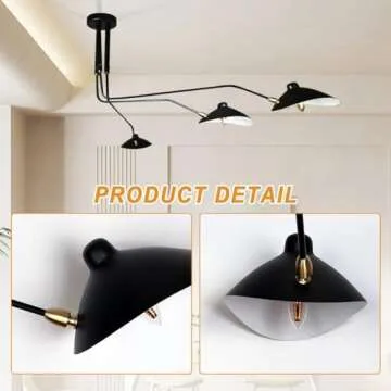 Mid-Century Modern Chandelier with Adjustable Arms