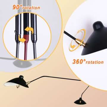 Mid-Century Modern Chandelier with Adjustable Arms