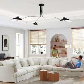 Mid-Century Modern Chandelier with Adjustable Arms