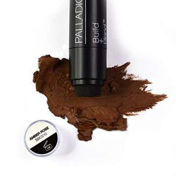 Palladio Contouring Makeup Stick BUILD + BLEND Contour Stick Makeup, Face Makeup for Perfect Sculpting Look, 0.23 Ounce (Amber Rose)