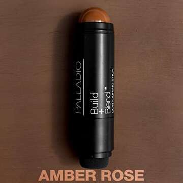 Palladio Contouring Makeup Stick BUILD + BLEND Contour Stick Makeup, Face Makeup for Perfect Sculpting Look, 0.23 Ounce (Amber Rose)