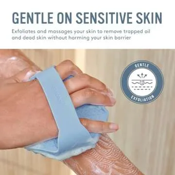 Sud Scrub® Antimicrobial Silicone Body Scrubber, Exfoliating Body Scrubber for Sensitive Skin, Eco Friendly Shower Scrubber for Body, Silicone Body Brush for Showering, Blue