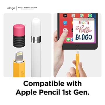elago Classic Pencil Case Compatible with Apple Pencil 1st Generation, Classic Design, Durable Silicone (Yellow)