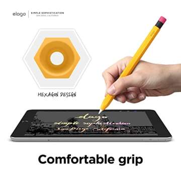 elago Classic Pencil Case Compatible with Apple Pencil 1st Generation, Classic Design, Durable Silicone (Yellow)