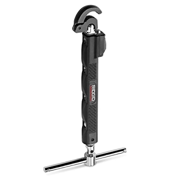 RIDGID 46753 Adjustable 10" to 17" Telescoping LED Lit Basin Wrench for Faucet Repair