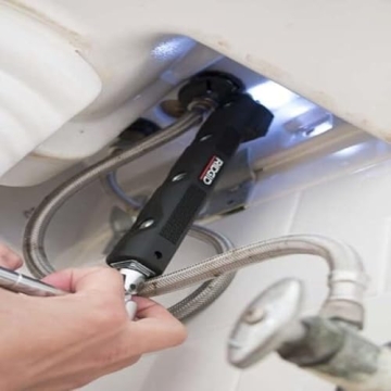 RIDGID Adjustable Basin Wrench with LED Light for Plumbing