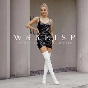 Chic WSKEISP White Thigh High Boots for Effortless Glamour