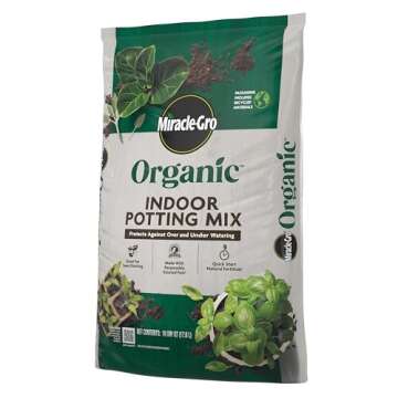 Miracle-Gro Organic Indoor Potting Mix, Protects Against Over and Under Watering, for Indoor Container Plants, Houseplants and Starter Plants, OMRI Listed, 16 qt.