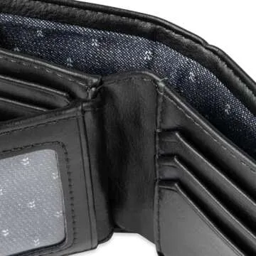 Levi's Men's Extra Capacity Slimfold Wallet, Charcoal Black, One Size