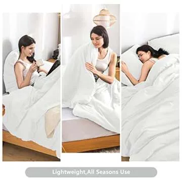 COTTEBED White Comforter King Size Set Bed, Luxury Hotel Super Soft Fluffy Washed Cotton, 1 Down Comforter 2 Pillowsham, Lightweight Modern Solid Bedding Collection All Season (White,King/Cal King)