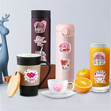 50pcs Valentine Stickers, Love Stickers Vinyl Waterproof for Laptop Water Bottles Scrapbook Skateboa...