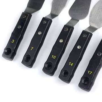 Large Painting Knife 5pcs by AebDerp Acrylic Paint Knife with Stainless Steel Palette Knives for Artist Painting Supply