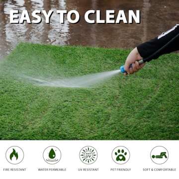 VICTORY RELAX Artificial Grass Turf Tiles Interlocking Set 10 Pieces, Fake Grass Tiles Self-draining for Pet Indoor/Outdoor Flooring Decor,11.8x11.8 inches