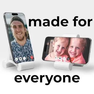 Mica Design Company Skalene Phone Stand - 100% Silicone Rubber, Adjustable Phone Holder, Prop, Rest - Desk, Office, Home, Kitchen Accessory (Arctic White)