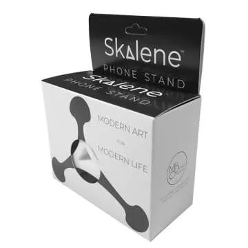 Mica Design Company Skalene Phone Stand - 100% Silicone Rubber, Adjustable Phone Holder, Prop, Rest - Desk, Office, Home, Kitchen Accessory (Arctic White)