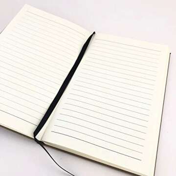 Personalized Journal Permanently Engraved Name 5 1/4" x 8 1/4" in Rustic Brown, Tan, Grey, Black, Pink, and Teal (Black with Silver)