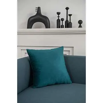 Cozy DEZENE 2-Pack Teal Velvet Pillow Cases, 18x18
