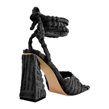 Onlymaker Women's Stylish Lace-Up High Heeled Sandals