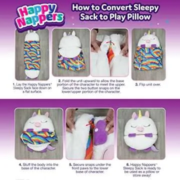 Happy Nappers Pillow & Sleepy Sack - Shimmer Unicorn