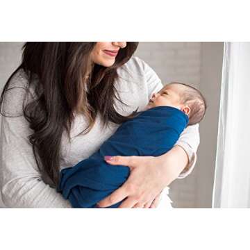 Copper Pearl Baby Swaddle Blanket - Premium Knit Baby Blanket, Large Soft Stretchy Receiving Blankets for Baby Boy and Girl, Swaddles for Newborn, Infant, and Toddler (River)