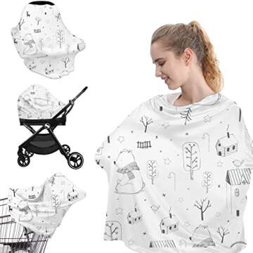 Yoofoss Nursing Cover Breastfeeding Scarf - Baby Car Seat Covers, Infant Stroller Cover, Strechy Car...