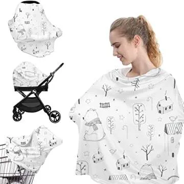 Yoofoss Nursing Cover Breastfeeding Scarf - Baby Car Seat Covers, Infant Stroller Cover, Strechy Car...