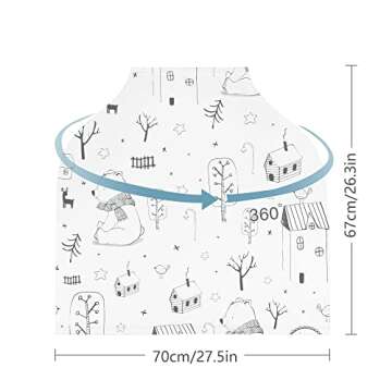 Yoofoss Nursing Cover Breastfeeding Scarf - Baby Car Seat Covers, Infant Stroller Cover, Strechy Carseat Canopy for Boys and Girls (Bear)