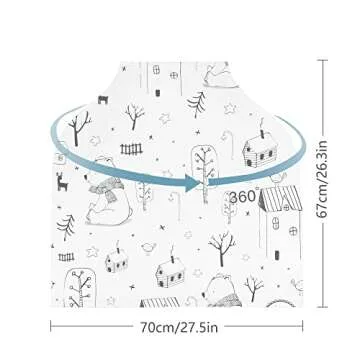 Yoofoss Nursing Cover Breastfeeding Scarf - Baby Car Seat Covers, Infant Stroller Cover, Strechy Carseat Canopy for Boys and Girls (Bear)