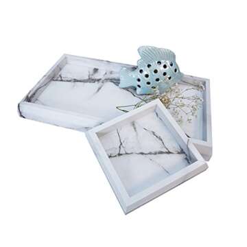 Stylish Roomfitters Marble Tray Set for Home Organization