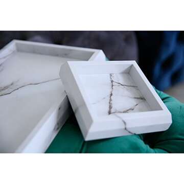 Stylish Roomfitters Marble Tray Set for Home Organization