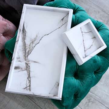 Stylish Roomfitters Marble Tray Set for Home Organization