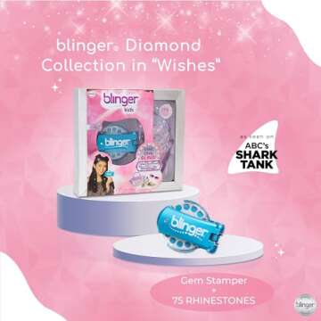 blinger Diamond Collection Starter Kit - Wishes | 75 Rhinestones | Hair Styling Tool | Hair-Safe – Bling in Brush Out