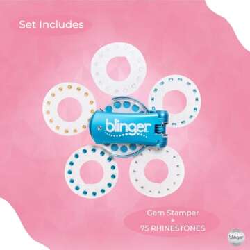 blinger Diamond Collection Starter Kit - Wishes | 75 Rhinestones | Hair Styling Tool | Hair-Safe – Bling in Brush Out