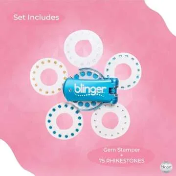 blinger Diamond Collection Starter Kit - Wishes | 75 Rhinestones | Hair Styling Tool | Hair-Safe – Bling in Brush Out