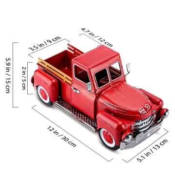FJJBSD Vintage Red Truck Decor for Unique Home Style
