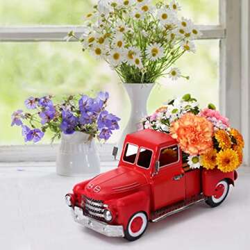 FJJBSD Vintage Red Truck Decor for Unique Home Style