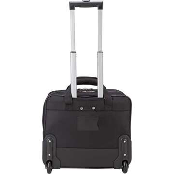 Targus 16 inch Rolling travel laptop case, Black - Travel briefcase and small rolling bag - Spacious foam padded laptop case 16" (TBR003US)