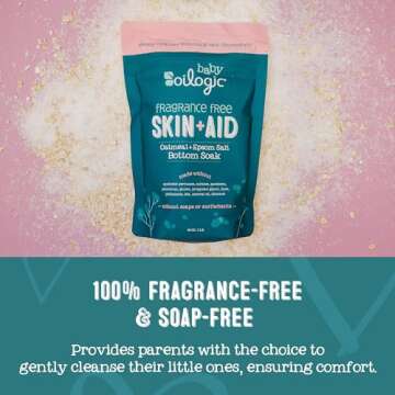 Oilogic Baby Essentials Oatmeal Epsom Salt Bath Soak, Skin & Aid - Fragrance-Free Bath Salts Gently Cleanses & Oatmeal Soothes Skin Discomforts Paraben-Free Epsom Salts for Soaking