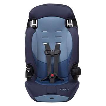 Cosco Kids Finale DX 2-in-1 Booster Car Seat, Forward Facing Toddler Car Seat (30-65 lbs) and Belt Positioning High Back Booster Seat (40-100 lbs), Sport Blue