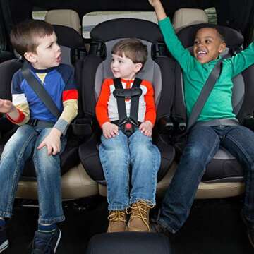 Cosco Kids Finale DX 2-in-1 Booster Car Seat, Forward Facing Toddler Car Seat (30-65 lbs) and Belt Positioning High Back Booster Seat (40-100 lbs), Sport Blue