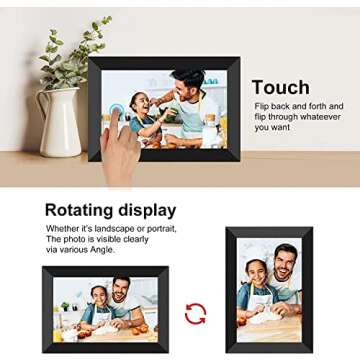 YENOCK FRAMEO Digital Photo Frame WiFi 10.1 Inch HD IPS LCD Touch Screen, 16GB Memory, Auto-Rotate, Wall-Mountable, Easy Setup to Share Photos & Videos via Free App from Anywhere
