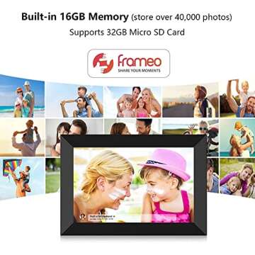 YENOCK FRAMEO Digital Photo Frame WiFi 10.1 Inch HD IPS LCD Touch Screen, 16GB Memory, Auto-Rotate, Wall-Mountable, Easy Setup to Share Photos & Videos via Free App from Anywhere
