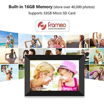 YENOCK FRAMEO Digital Photo Frame WiFi 10.1 Inch HD IPS LCD Touch Screen, 16GB Memory, Auto-Rotate, Wall-Mountable, Easy Setup to Share Photos & Videos via Free App from Anywhere