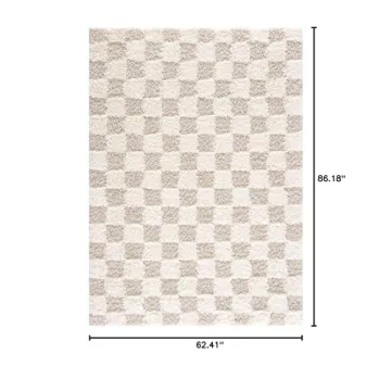 Hauteloom Atira Checkered Shag Area Rug for Comfort