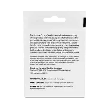 The Humble Co. Floss Picks (200 Count) – Plant Based Dental Floss Picks with Grip Handle for Superior Oral Care, Dental Hygiene, and Gum Health, Cruelty Free Tooth Floss Picks (Charcoal)