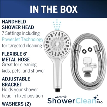 Waterpik ShowerClean Pro Hand Held Shower Head with Power Jet