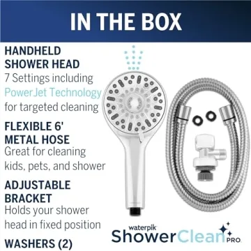 Waterpik ShowerClean Pro Hand Held Shower Head with Power Jet