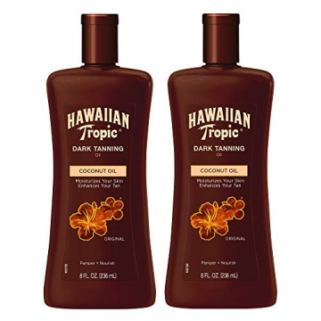 Hawaiian Tropic Dark Tanning Oil | 8oz Moisturizing Body Oil, Tan Enhancer with Coconut and Cocoa Bu...