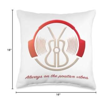 Mr YB Merch Always On The Positive Vibes Throw Pillow, 16x16, Multicolor