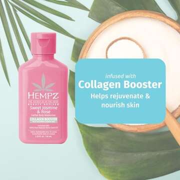 Hempz Mini Collagen-Infused Jasmine & Rose Body Moisturizer, 1 oz - Paraben-Free, Vegan, Cruelty-Free